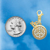 Gold-tone Disc with Crystal Peace Sign - Gold-tone Plated Clip on Charm with Mini Year 2026 Jewelry Ideas and Examples