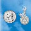 Silver Plated Disc with Crystal Peace Sign - Silver Plated Clip on Charm with Mini Year 2026 Jewelry Ideas and Examples