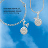 Silver Plated Disc with Crystal Peace Sign - Silver Plated Clip on Charm with Mini Year 2026