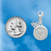 Silver Plated Disc with Crystal Heart - Silver Plated Clip on Charm with Mini Year 2026 Jewelry Ideas and Examples