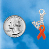 Silver Plated Orange Ribbon - Silver Plated Clip on Charm with Mini Year 2026 Jewelry Ideas and Examples