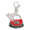 Silver Plated Red Purse - Silver Plated Clip on Charm with Mini Year 2026: Year to Remember Jewelry Gift - Celebrations