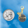 Gold-tone ''Dream'' on Hatched Disc - Gold-tone Plated Clip on Charm with Mini Year 2026 Jewelry Ideas and Examples