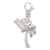 Silver Plated Palm Tree - Silver Plated Clip on Charm with Mini Year 2026: Year to Remember Jewelry Gift - Celebrations