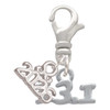 Silver Plated Half Marathon - 13.1 - Silver Plated Clip on Charm with Mini Year 2026: Year to Remember Jewelry Gift - Celebrations