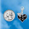 Black Enamel Heart with Paw Prints - Silver Plated Clip on Charm with Mini Year 2026 Jewelry Ideas and Examples
