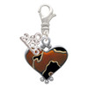Two-tone Enamel Cheetah Print Heart - Silver Plated Clip on Charm with Mini Year 2026: Year to Remember Jewelry Gift - Celebrations