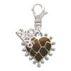 Two-tone Enamel Giraffe Print Heart - Silver Plated Clip on Charm with Mini Year 2026: Year to Remember Jewelry Gift - Celebrations