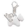 Silver Plated White Westie Dog - Silver Plated Clip on Charm with Mini Year 2026: Year to Remember Jewelry Gift - Celebrations