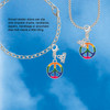Silver Plated Large Rainbow Colored Peace Sign - Silver Plated Clip on Charm with Mini Year 2026