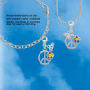Silver Plated Large Multicolored Daisy on Peace Sign - Silver Plated Clip on Charm with Mini Year 2026
