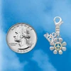 Two-tone Small Daisy with Peace Sign - Silver Plated Clip on Charm with Mini Year 2026 Jewelry Ideas and Examples