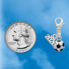 Silver Plated 3-D Soccer ball - Silver Plated Clip on Charm with Mini Year 2026 Jewelry Ideas and Examples