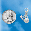 Silver Plated 3-D White Volleyball - Silver Plated Clip on Charm with Mini Year 2026 Jewelry Ideas and Examples