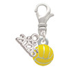 Silver Plated 3-D Enamel Water Polo - Silver Plated Clip on Charm with Mini Year 2026: Year to Remember Jewelry Gift - Celebrations