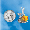 Silver Plated Extra Large Softball and Glove - Silver Plated Clip on Charm with Mini Year 2026 Jewelry Ideas and Examples