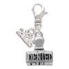 Silver Plated 3-D ''Denied'' Stamp - Silver Plated Clip on Charm with Mini Year 2026: Year to Remember Jewelry Gift - Celebrations
