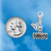 Silver Plated 3-D ''Believe'' Stamp - Silver Plated Clip on Charm with Mini Year 2026 Jewelry Ideas and Examples