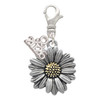 Two-tone Large Daisy Flower - Silver Plated Clip on Charm with Mini Year 2026: Year to Remember Jewelry Gift - Celebrations
