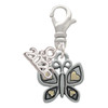 Two-tone Butterfly with Hearts - Silver Plated Clip on Charm with Mini Year 2026: Year to Remember Jewelry Gift - Celebrations