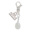 Silver Plated 3-D Hair Brush - Silver Plated Clip on Charm with Mini Year 2026: Year to Remember Jewelry Gift - Celebrations