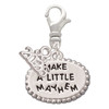 Silver Plated Make a Little Mayhem Oval - Silver Plated Clip on Charm with Mini Year 2026: Year to Remember Jewelry Gift - Celebrations
