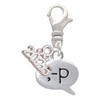 Silver Plated Emoticon :-P - Cheeky - Silver Plated Clip on Charm with Mini Year 2026: Year to Remember Jewelry Gift - Celebrations