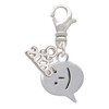 Silver Plated Emoticon :-) - Smiling - Silver Plated Clip on Charm with Mini Year 2026: Year to Remember Jewelry Gift - Celebrations