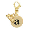 Gold-tone Disc 1/2'' Initial - a - Gold-tone Plated Clip on Charm with Mini Year 2026: Year to Remember Jewelry Gift - Celebrations