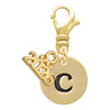 Gold-tone Disc 1/2'' Initial - c - Gold-tone Plated Clip on Charm with Mini Year 2026: Year to Remember Jewelry Gift - Celebrations