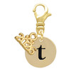 Gold-tone Disc 1/2'' Initial - t - Gold-tone Plated Clip on Charm with Mini Year 2026: Year to Remember Jewelry Gift - Celebrations