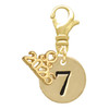 Gold-tone Disc 1/2'' Number - 7 - Gold-tone Plated Clip on Charm with Mini Year 2026: Year to Remember Jewelry Gift - Celebrations