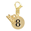 Gold-tone Disc 1/2'' Number - 8 - Gold-tone Plated Clip on Charm with Mini Year 2026: Year to Remember Jewelry Gift - Celebrations