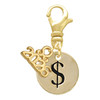 Gold-tone Disc 1/2'' - Symbol - Dollar Sign - $ - Gold-tone Plated Clip on Charm with Mini Year 2026: Year to Remember Jewelry Gift - Celebrations