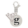 Silver Plated Disc Initial - g - Silver Plated Clip on Charm with Mini Year 2026: Year to Remember Jewelry Gift - Celebrations