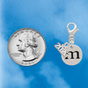 Silver Plated Disc Initial - m - Silver Plated Clip on Charm with Mini Year 2026 Jewelry Ideas and Examples