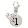 Silver Plated Disc Initial - q - Silver Plated Clip on Charm with Mini Year 2026: Year to Remember Jewelry Gift - Celebrations