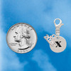Silver Plated Disc Initial - x - Silver Plated Clip on Charm with Mini Year 2026 Jewelry Ideas and Examples
