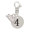 Silver Plated Disc Number - 4 - Silver Plated Clip on Charm with Mini Year 2026: Year to Remember Jewelry Gift - Celebrations