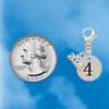 Silver Plated Disc Number - 4 - Silver Plated Clip on Charm with Mini Year 2026 Jewelry Ideas and Examples
