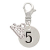 Silver Plated Disc Number - 5 - Silver Plated Clip on Charm with Mini Year 2026: Year to Remember Jewelry Gift - Celebrations