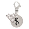 Silver Plated Disc - Symbol - Dollar Sign - $ - Silver Plated Clip on Charm with Mini Year 2026: Year to Remember Jewelry Gift - Celebrations