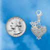 Antiqued Alligator Print Heart - Silver Plated Clip on Charm with Mini Year 2026 Jewelry Ideas and Examples