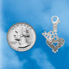 Antiqued Reptile Print Open Heart - Silver Plated Clip on Charm with Mini Year 2026 Jewelry Ideas and Examples