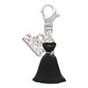 Black Dress - Silver Plated Clip on Charm with Mini Year 2026: Year to Remember Jewelry Gift - Celebrations