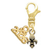 Gold-tone Mini Fleur de Lis - Gold-tone Plated Clip on Charm with Mini Year 2026: Year to Remember Jewelry Gift - Celebrations