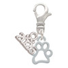 Silver Plated Small Open Paw - Silver Plated Clip on Charm with Mini Year 2026: Year to Remember Jewelry Gift - Celebrations