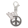 Silver Plated Beaded Peace Sign - Silver Plated Clip on Charm with Mini Year 2026: Year to Remember Jewelry Gift - Celebrations