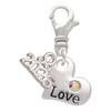 Love Heart with AB Crystal - Silver Plated Clip on Charm with Mini Year 2026: Year to Remember Jewelry Gift - Celebrations