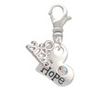 Hope Heart with AB Crystal - Silver Plated Clip on Charm with Mini Year 2026: Year to Remember Jewelry Gift - Celebrations